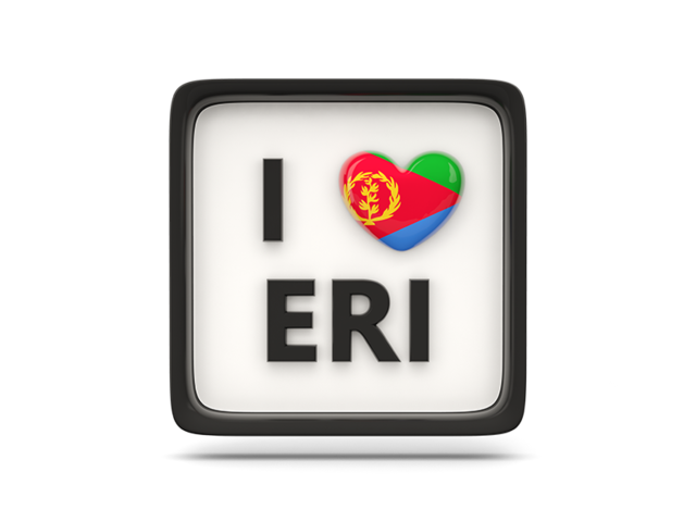 Heart with ISO code. Download flag icon of Eritrea at PNG format