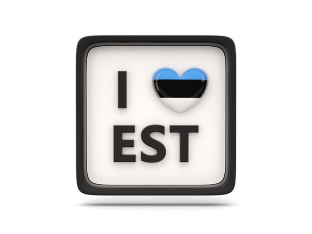 Heart with ISO code. Download flag icon of Estonia at PNG format