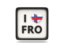 Faroe Islands. Heart with ISO code. Download icon.