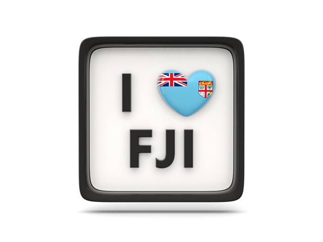 Heart with ISO code. Download flag icon of Fiji at PNG format