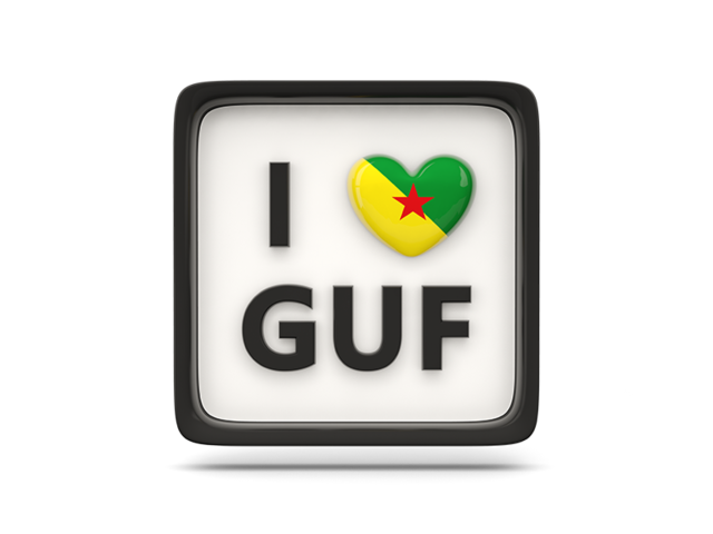 Heart with ISO code. Download flag icon of French Guiana at PNG format