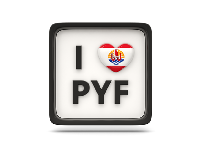 Heart with ISO code. Download flag icon of French Polynesia at PNG format