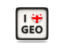 Georgia. Heart with ISO code. Download icon.