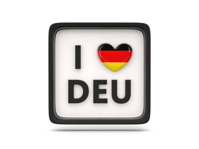 Heart with ISO code. Download flag icon of Germany at PNG format