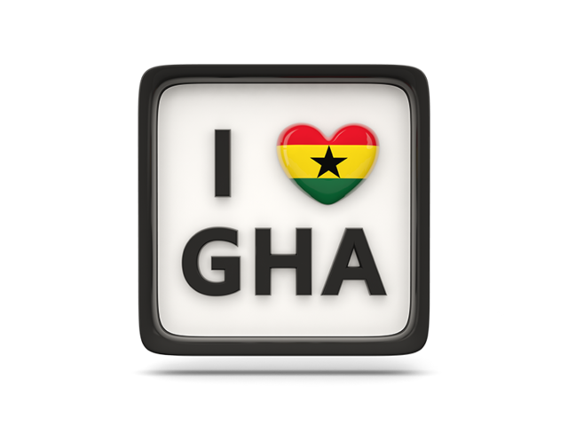 Heart with ISO code. Download flag icon of Ghana at PNG format