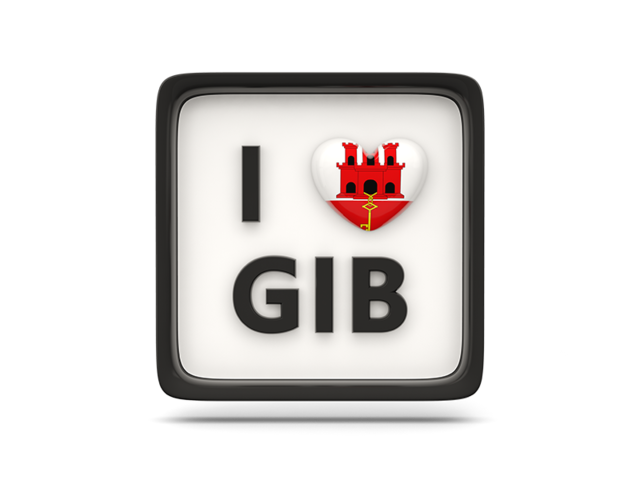 Heart with ISO code. Download flag icon of Gibraltar at PNG format