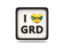 Grenada. Heart with ISO code. Download icon.