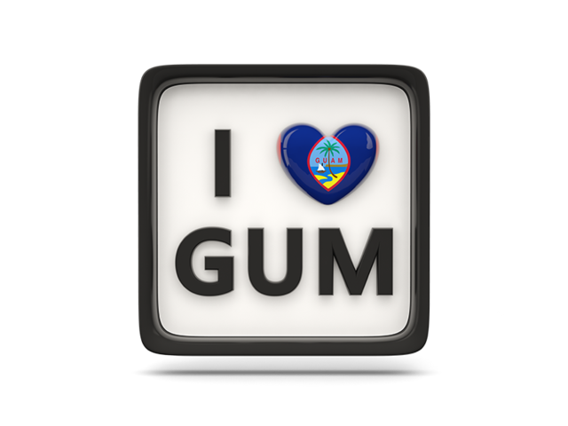 Heart with ISO code. Download flag icon of Guam at PNG format