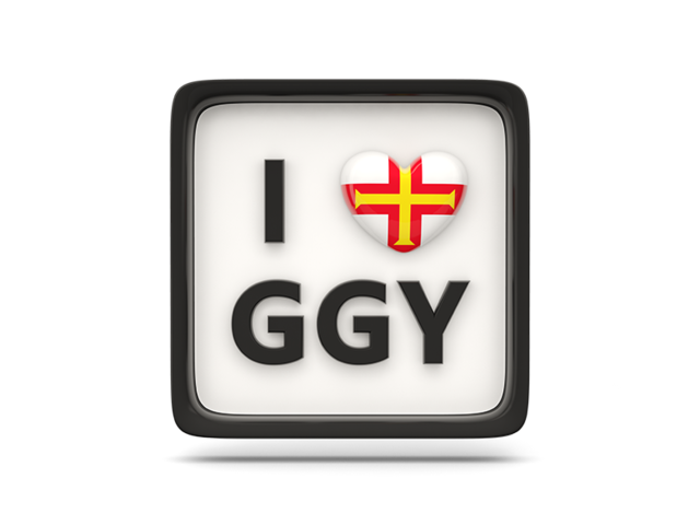 Heart with ISO code. Download flag icon of Guernsey at PNG format