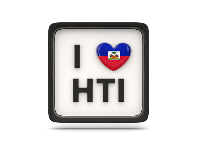 Heart with ISO code. Download flag icon of Haiti at PNG format