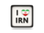 Iran. Heart with ISO code. Download icon.