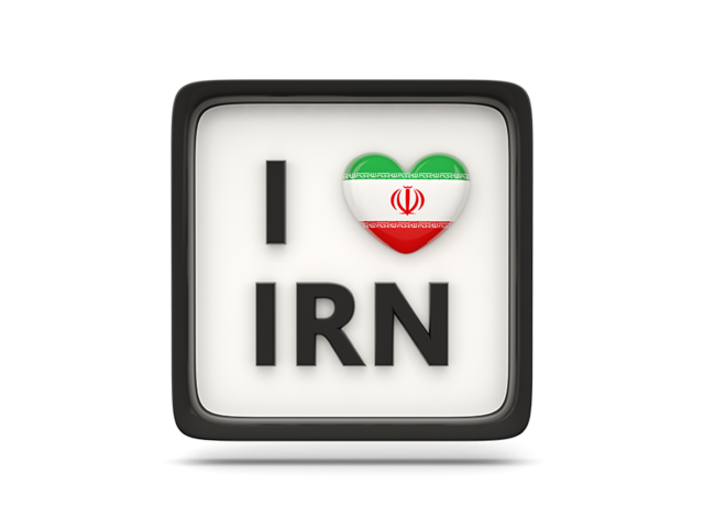 Heart with ISO code. Download flag icon of Iran at PNG format