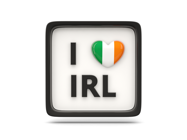 Heart with ISO code. Download flag icon of Ireland at PNG format