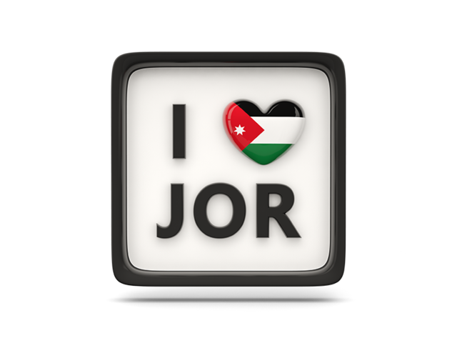 Heart with ISO code. Download flag icon of Jordan at PNG format