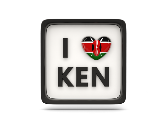 Heart with ISO code. Download flag icon of Kenya at PNG format