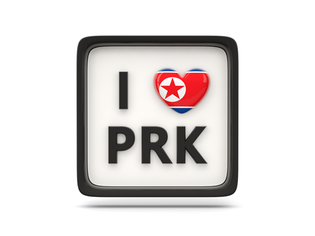 Heart with ISO code. Download flag icon of North Korea at PNG format