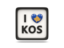 Kosovo. Heart with ISO code. Download icon.