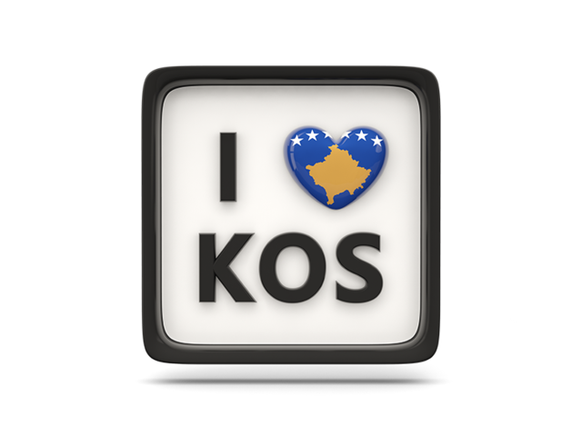 Heart with ISO code. Download flag icon of Kosovo at PNG format