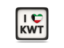 Kuwait. Heart with ISO code. Download icon.