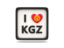 Kyrgyzstan. Heart with ISO code. Download icon.