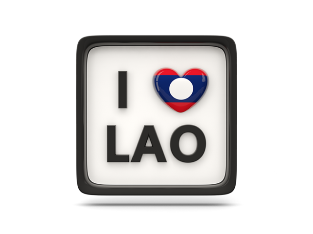 Heart with ISO code. Download flag icon of Laos at PNG format
