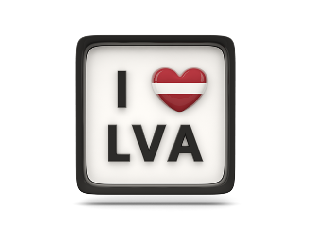 Heart with ISO code. Download flag icon of Latvia at PNG format