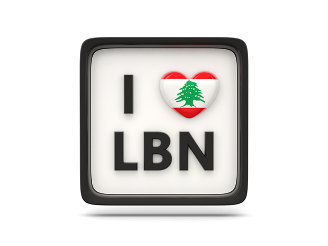Heart with ISO code. Download flag icon of Lebanon at PNG format