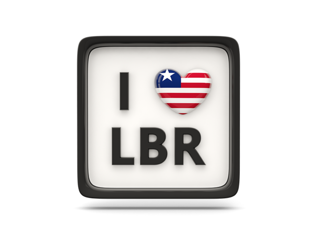 Heart with ISO code. Download flag icon of Liberia at PNG format