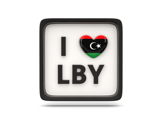 Heart with ISO code. Download flag icon of Libya at PNG format