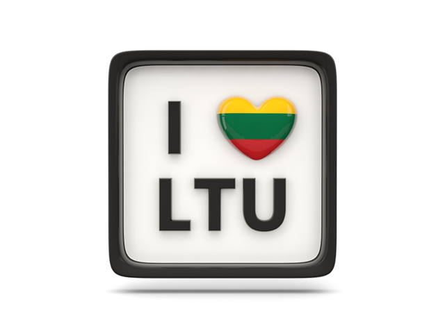 Heart with ISO code. Download flag icon of Lithuania at PNG format