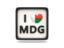 Madagascar. Heart with ISO code. Download icon.