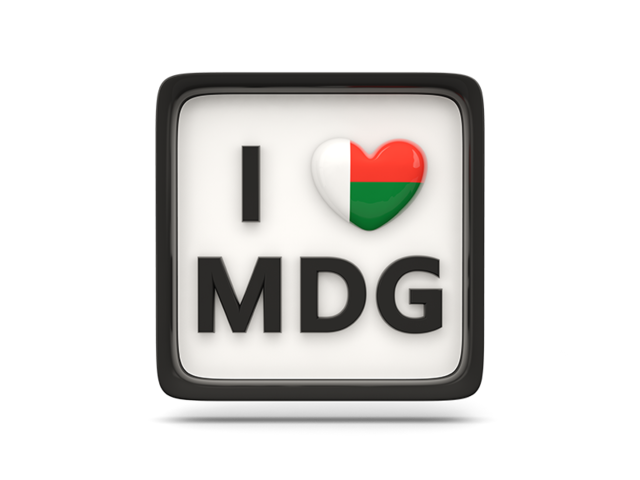 Heart with ISO code. Download flag icon of Madagascar at PNG format