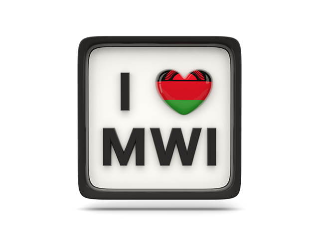 Heart with ISO code. Download flag icon of Malawi at PNG format