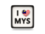Malaysia. Heart with ISO code. Download icon.