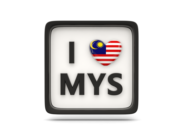 Heart with ISO code. Download flag icon of Malaysia at PNG format