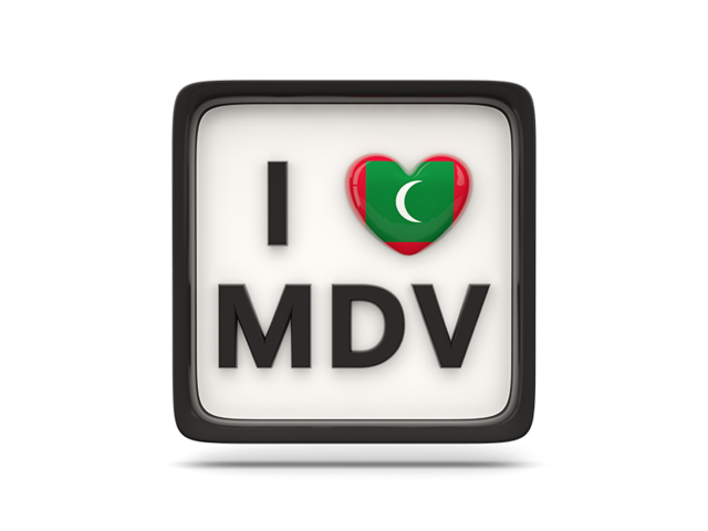 Heart with ISO code. Download flag icon of Maldives at PNG format