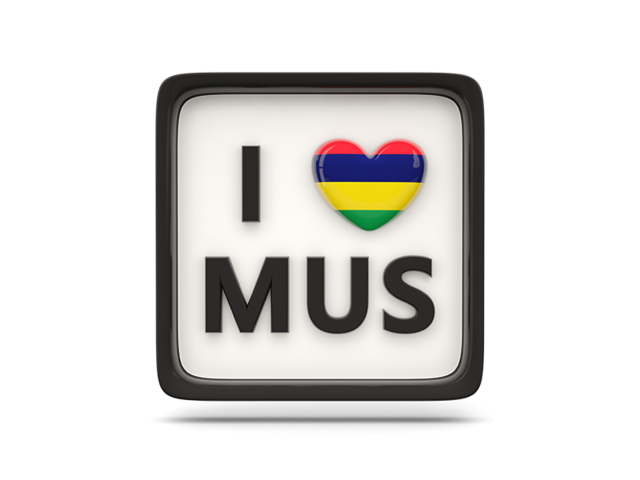 Heart with ISO code. Download flag icon of Mauritius at PNG format