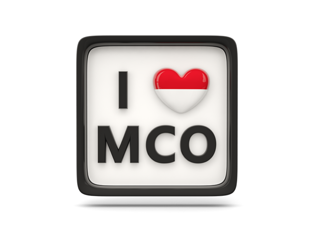 Heart with ISO code. Download flag icon of Monaco at PNG format