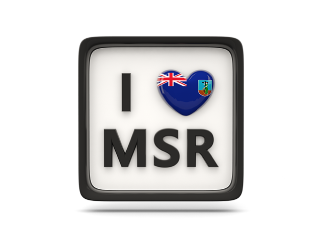 Heart with ISO code. Download flag icon of Montserrat at PNG format