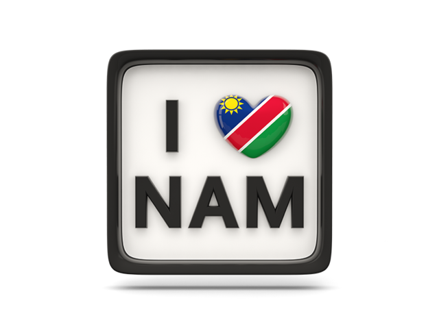 Сердце с кодом ISO. Скачать флаг. Намибия