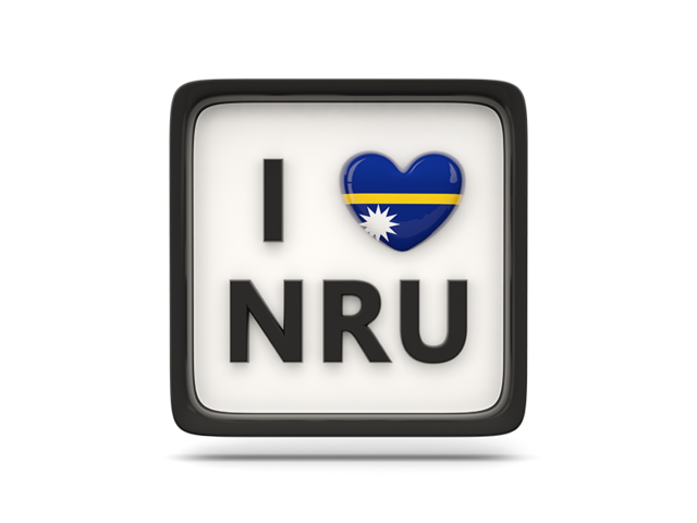 Heart with ISO code. Download flag icon of Nauru at PNG format
