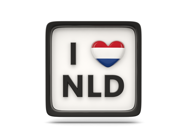 Heart with ISO code. Download flag icon of Netherlands at PNG format