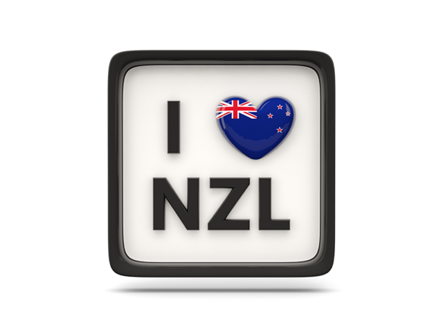 Heart with ISO code. Download flag icon of New Zealand at PNG format