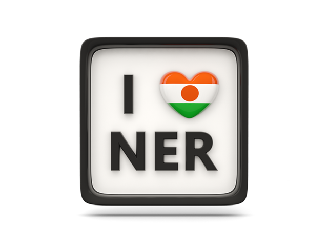 Heart with ISO code. Download flag icon of Niger at PNG format