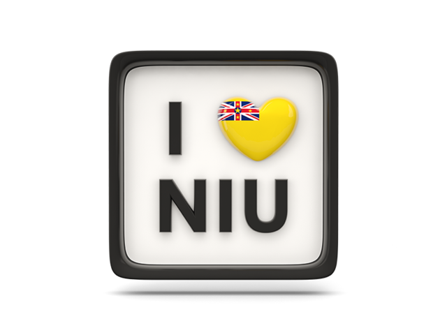 Heart with ISO code. Download flag icon of Niue at PNG format