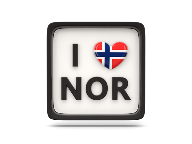 Сердце с кодом ISO. Скачать флаг. Норвегия