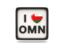 Oman. Heart with ISO code. Download icon.