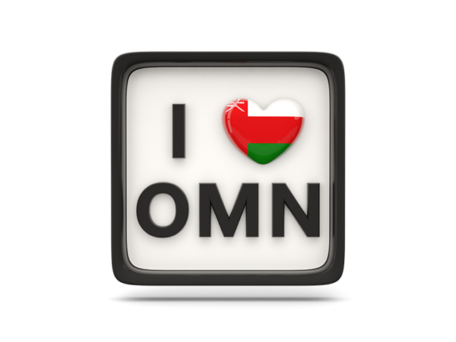 Heart with ISO code. Download flag icon of Oman at PNG format