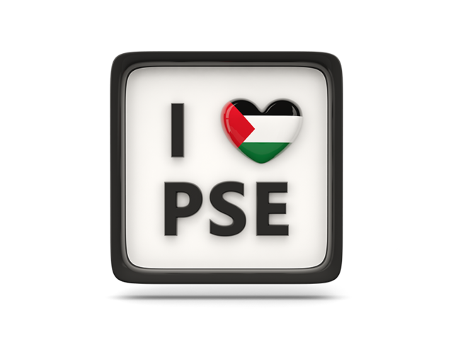 Heart with ISO code. Download flag icon of Palestinian territories at PNG format
