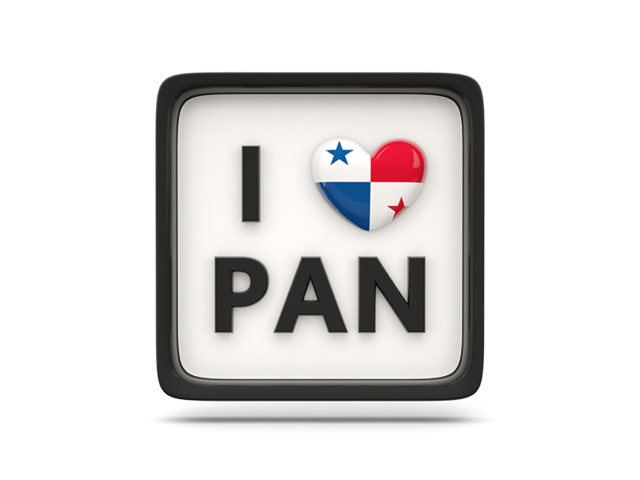 Heart with ISO code. Download flag icon of Panama at PNG format
